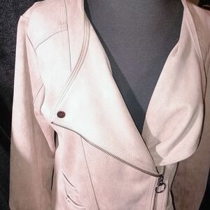 Haute Monde Beige Leather Jacket